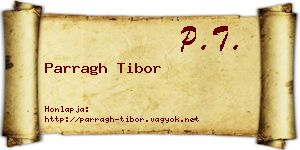 Parragh Tibor névjegykártya